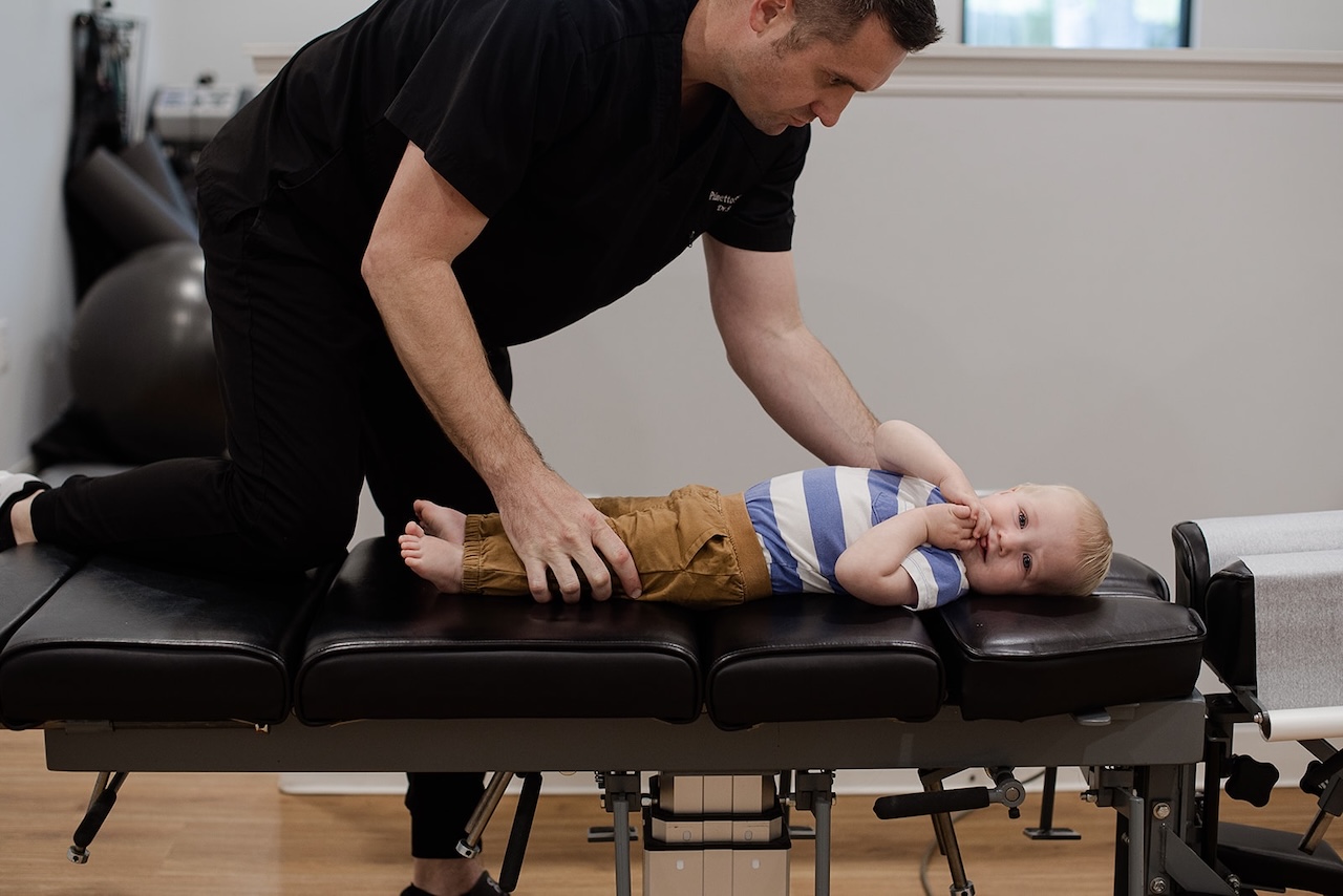 Chiropractic adjustment in progress